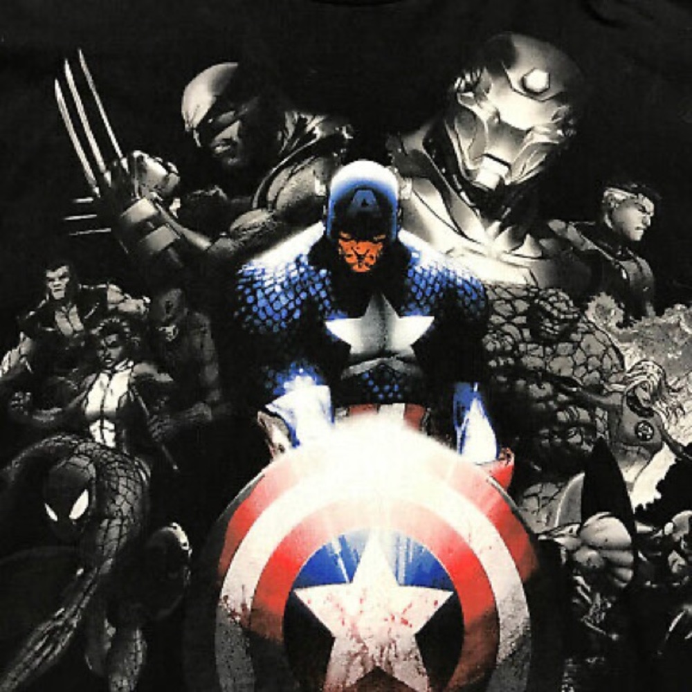Marvel Mad Engine Shirt Mens Large Black Short Sleeve Captain America Graphic - Picture 9 of 10